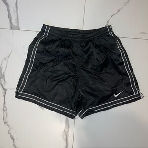 Vintage Nike black & white striped silky shorts